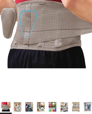 Sparthos Adjustable Back Brace Pain Relief Beige Removable Lumbar Pad,Size Small