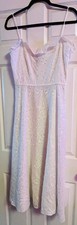 Lauren Ralph Lauren Eyelet Sundress Off Shoulder Ruffle Straps White Long 4