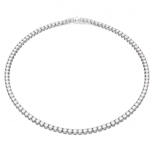 Swarovski Matrix Tennis Halskette, Rundschliff, Rhodiniert Weiß Groß - Bild 2