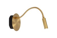 LED Akku Wandleuchte Schalter Messing Flexibel USB H:11 Cm 3000 K Wandlampe Flur
