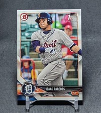 Isaac Paredes 1st Prospect Rookie 2018 Bowman Card #BP-76 Detroit Tigers/Astros . rookie card picture