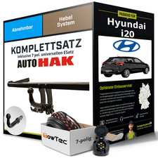 Für HYUNDAI i20 Typ PB,PBT Anhängerkupplung abnehmbar +eSatz 7pol uni. 08- NEU