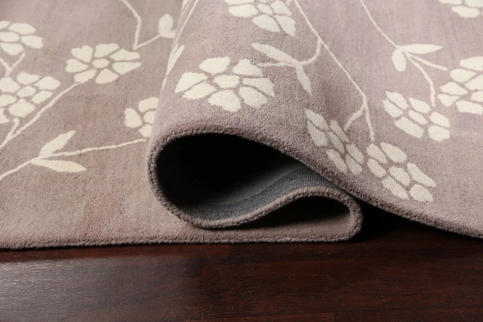 Hand-Tufted Wool Rug Beige Floral Modern Design For Living Room Carpet Rug Sale - Image 4 of 4