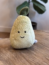 Jellycat Fabulous Fruit Pear Plush Small Green Stuffie Rare 6  Speckled