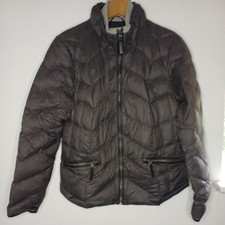 puffer quilted jacket coat size 14 charcoal g...