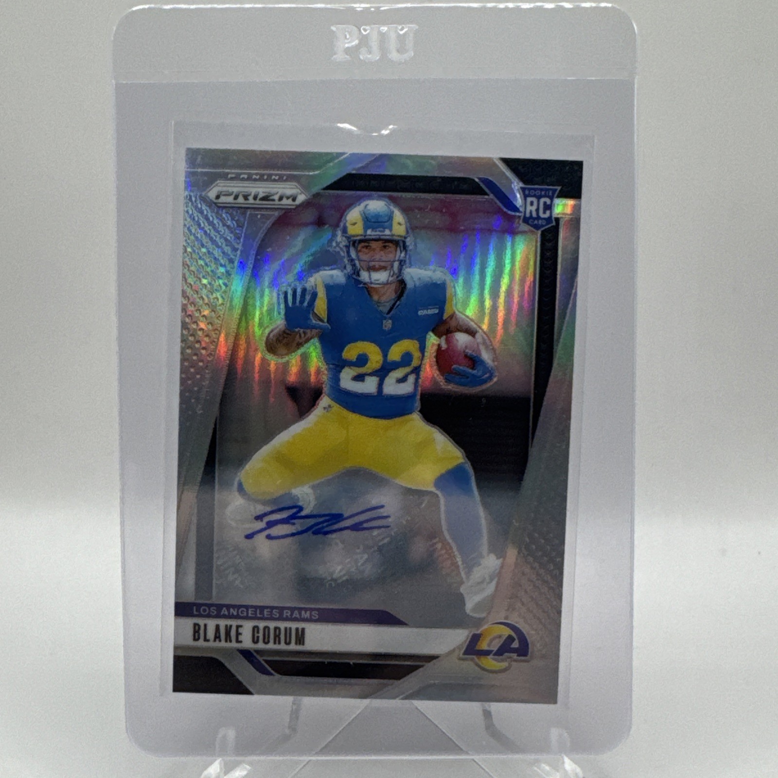 BLAKE CORUM 2024 PANINI PRIZM #308 ROOKIE SILVER AUTO AUTOGRAPH RC RAMS