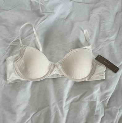 NEW J.Crew Cotton Underwire Demi Bra in Ivory Size 36B J4042