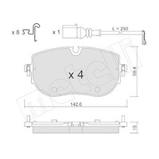 Bremsbelagsatz Scheibenbremse Metelli 22-1319-0 für Audi Skoda VW Cupra