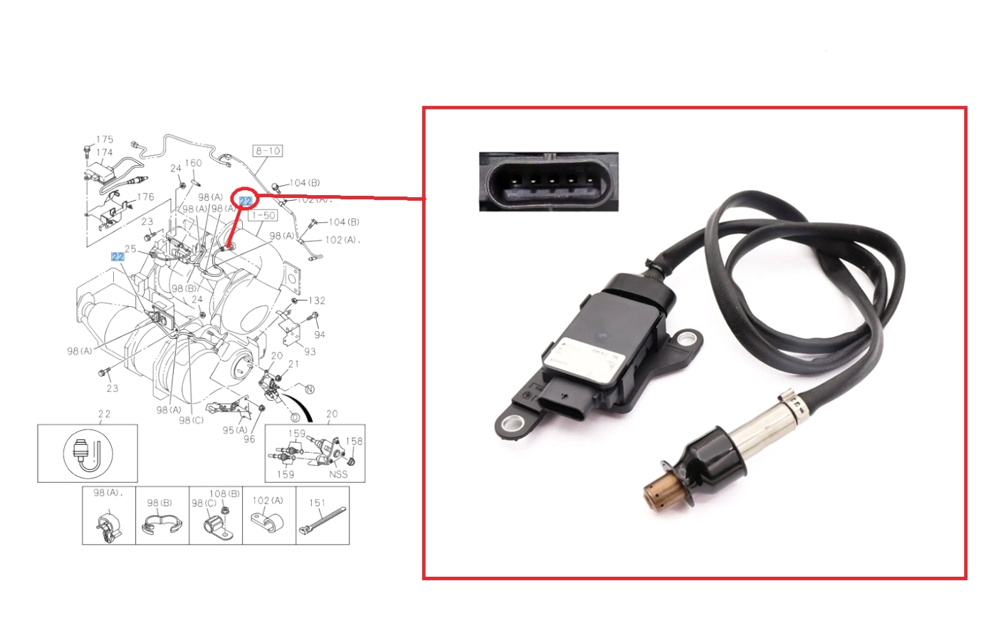 FOR MITSUBISHI L200 KL6T 2.3TD PICK UP SERIES 6 EXHAUST MUFFLER NOX SENSOR 2019+