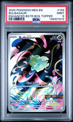 PSA 9 Bulbasaur Enhanced Promo Illustration Rare #133 2025 Mega