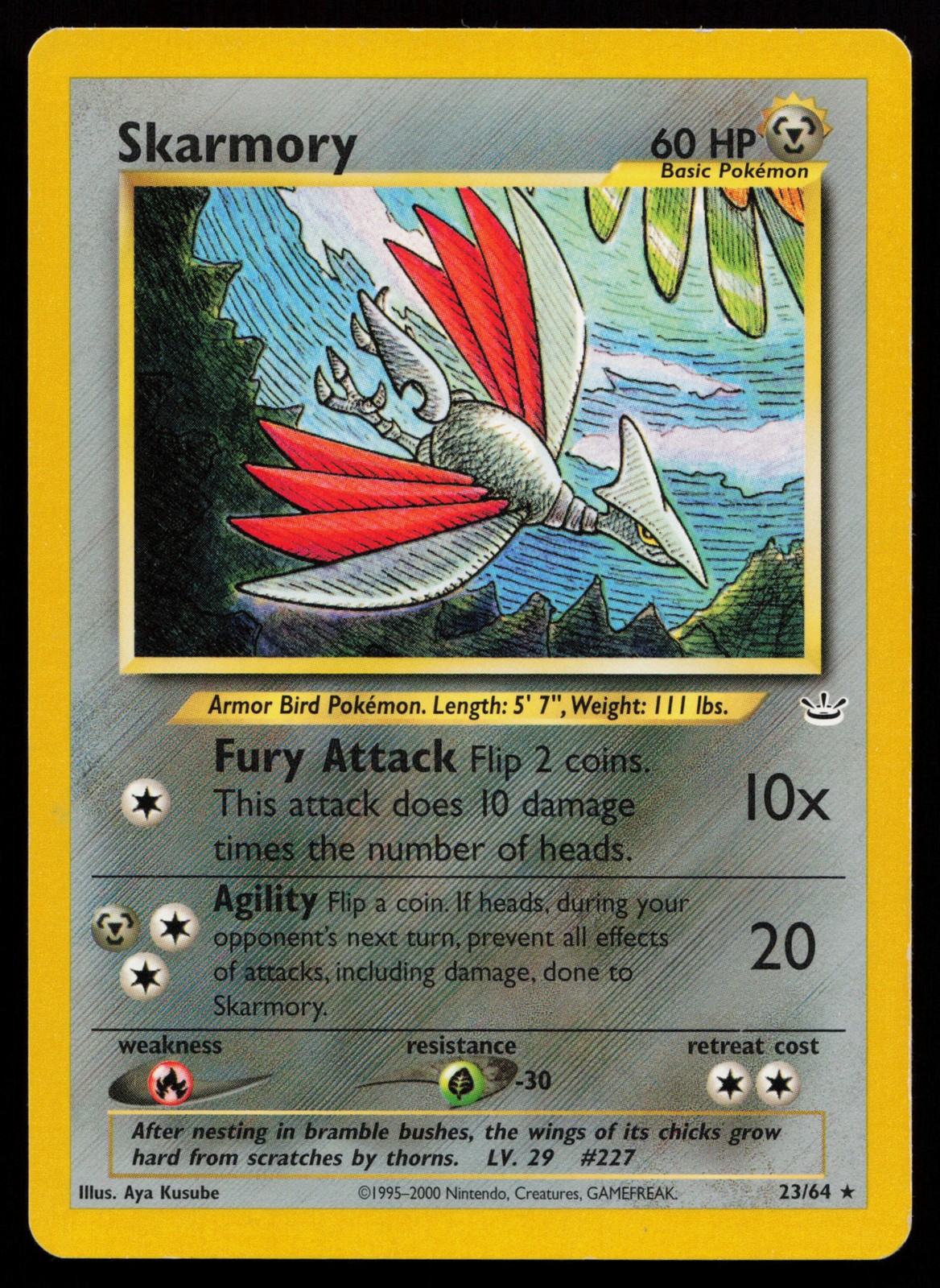 Skarmory 23/64 Rare Neo Revelation Pokémon Card