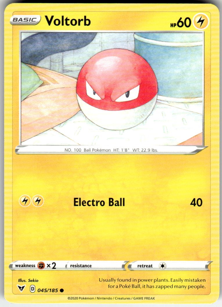 Voltorb 045/185 Common Vivid Voltage Pokemon Near Mint