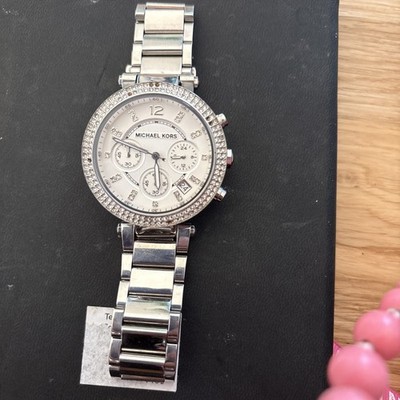 Michael Kors Parker Damenuhr MK5353 Silber Chronograph   Sehr guter Zustand