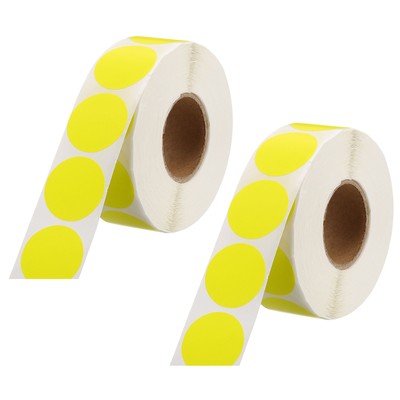 2 Rollen 2000 Stck. Farbpunkt Aufkleber 1'' Leer Kreis Codierung Etikett Leuchtgelb