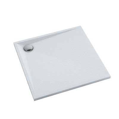 Duschwanne Helio Stabilsound Plus Verbundduschwanne Weiß Steinoptik 80x80x3 cm