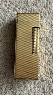 Vintage Dunhill Rollagas Lighter Gold Plated Engine Turned Barley Pattern