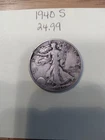 1940 S Walking Liberty Half Dollar : Low Mintage 4.5M - .9 Fine Silver