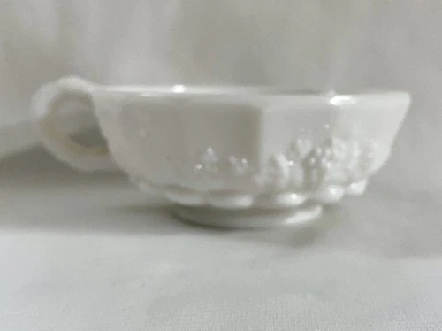 Vtg Westmoreland White Milk Glass Handled Bowl Candle Stick Holder 2 Inches High