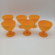 Set Of 6 Vintage Luminarc Miel Dessert/Ice Cream/Sundae Glass Bowls Orange