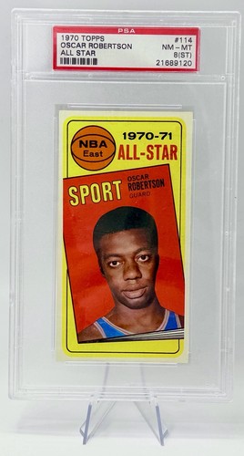 1970 Topps Basketball Oscar Robertson All-Star #114 – PSA 8 NM-MT (ST) Vintage