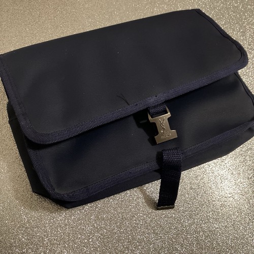 Yves Saint Laurent Navy Blue Folding Mens Travel Toiletry Bag 