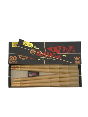 RAW Black Pre-Rolled Cones King Size   20er Pack