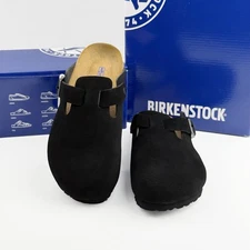 Birkenstock Boston Soft Footbed Suede Black Shoes Narrow/Wide Size EU37-45