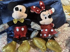 Disney Ty Beanie Babies Sparkle Mickey And Minnie Plush Toy Set get Ready