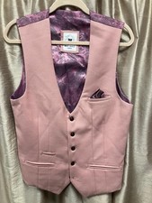 Mark Darcey Men's Waistcoat Size 40: New with Tags. Pink with Purple lining