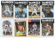 1986 Topps Yankees 8 Card Lot Baylor Niekro Maris EX
