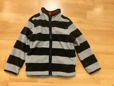 Carter  s - Zip Up Fleece Jacket - Kids Size 4 - Black And Gray Stripes