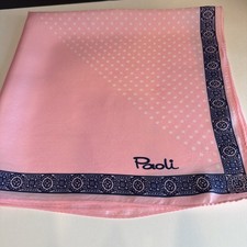 Vintage Paoli Pink Polka Dot Scarf 100 Acetate Made in Japan