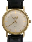Vintage Gentlemen Omega Seamaster Deville Heavy 14K Gold Filled Leather Strap