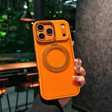 For iPhone 17 16 Pro Max/16 Magnetic 360 Ring Stand Translucent Case Slim Cover
