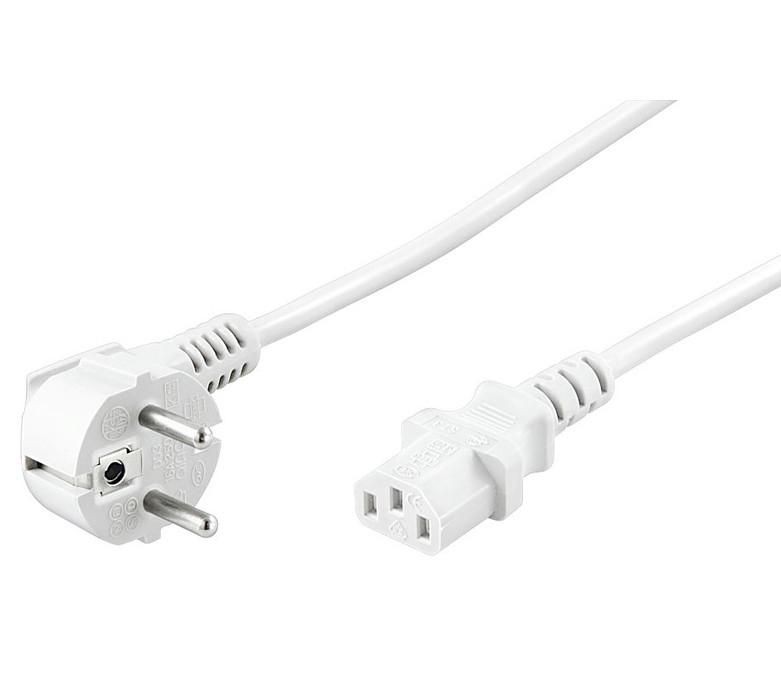 MicroConnect Power Cord 5m White IEC320 Angled Schuko Connector
