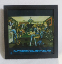 Rare Vintage EASYRIDERS 10th Anv. Carnival Game Prize Tile Framed Boardwalk 6"