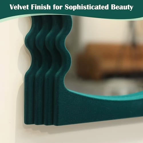 Decoração de espelho de parede verde para entrada de corredor, irregular 16x10" arco verde escuro - Imagem 3 de 4