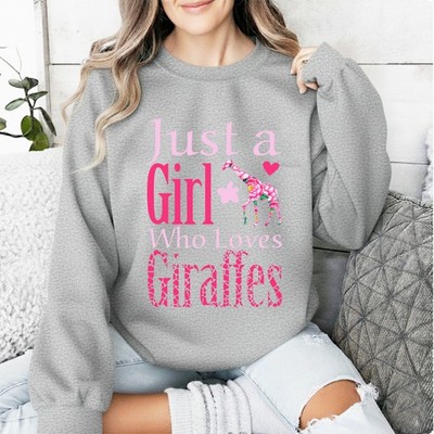 Giraffe Just A Girl Who Loves Giraffen Flower Floral Damen Sweatshirt
