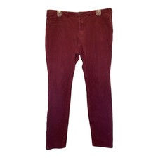 Anthropologie Pilcro woman's size 32 Serif corduroy skinny stretch maroon pants