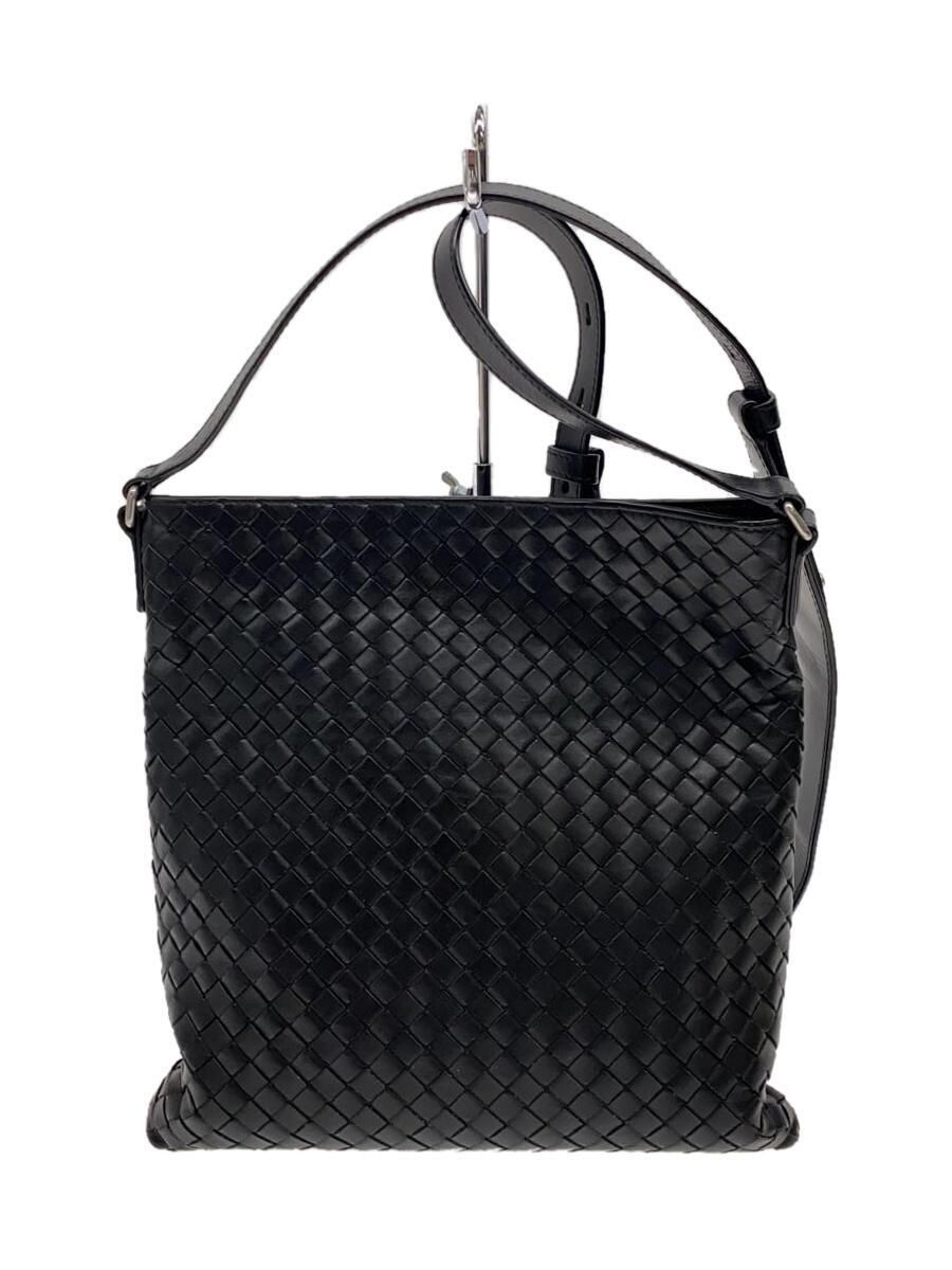 BOTTEGA VENETA shoulder bag intrecciato square leather Black BOTTEGA VENETA shoulder bag intrecciato square leather Black