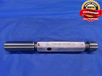 3/4 16 UNF 3B EXTRA LONG THREAD PLUG GAGE .75 GO NO GO P.D.'S = .7094 & .7143
