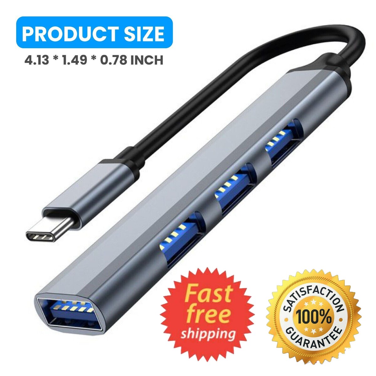 Multi Usb Adapter For Computer Multi USB Adapter For Laptop USB C Hub Adapter - 4-Port High-Speed USB ...
