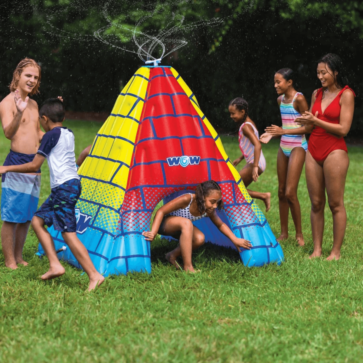 WOW Watersports Rainbow Pyramid Backyard Sprinkler Made from Light PVC