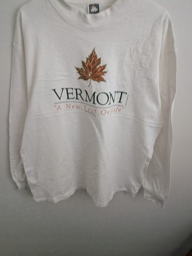 Vintage Vermont T-Shirt Mens Size Xl White Made in Usa Single Stitch 90s Anvil - Picture 3 of 12