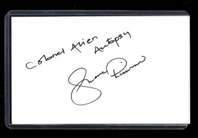 SHANE RIMMER d.2019 Actor Colonel Alien Autopsy SIGNED, AUTOGRAPH 3x5 Index Card