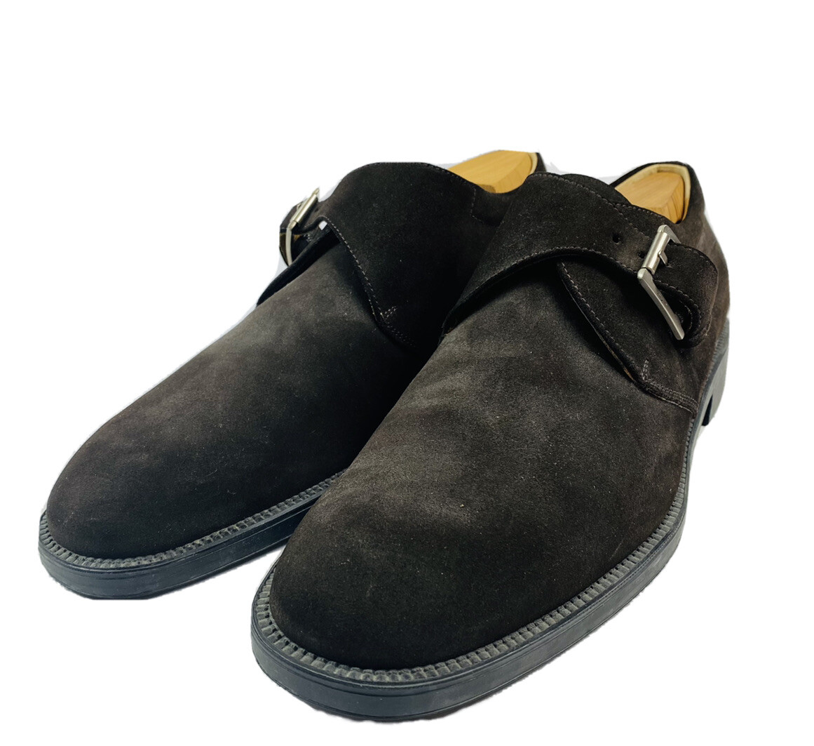 Salvatore Ferragamo Single Monk Strap Suede Leather Brown  display picture 3