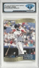 1997 Collectors Choice CHIPPER JONES #2 Memorable Moments Gold💎 DSG 9.5 Mint+