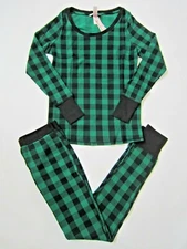 Victoria Secret THERMAL Buffalo Plaid Check LONG JANE PAJAMAS SHIRT PANT SET S M