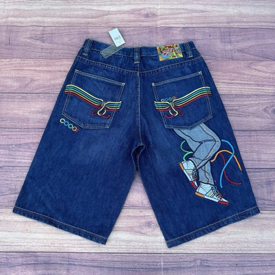 Vintage 90s Y2K Coogi Jean Shorts Jorts New With Tags Joker Clown Colors Sz 36