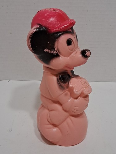 De colección ¡RARO! Estatuilla de plástico de Mickey Mouse moneda banco centavo pérdida de pintura sin enchufe limpio - Imagen 9 de 14
